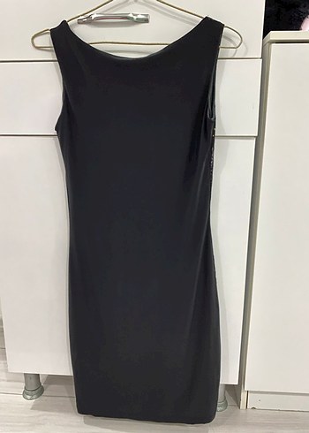 Siyah Altın Payetli Mini Abiye Elbise - Görsel 2