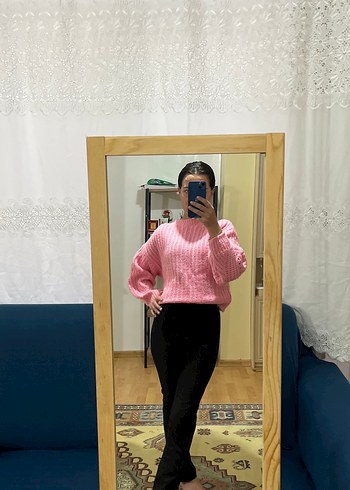 Defacto Koyu Pembe Balıkçı Yaka Örgü Kadın Kazak