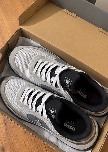 U.S Polo Assn. Uspa Beyaz Gri Dusuk Bilek Sneaker