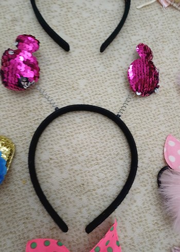 Renkli Payetli Çocuk Taç ve Toka Seti - Görsel 4