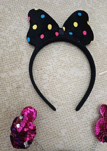 Renkli Payetli Çocuk Taç ve Toka Seti - Görsel 3