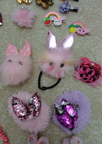 Renkli Payetli Çocuk Taç ve Toka Seti - Görsel 8