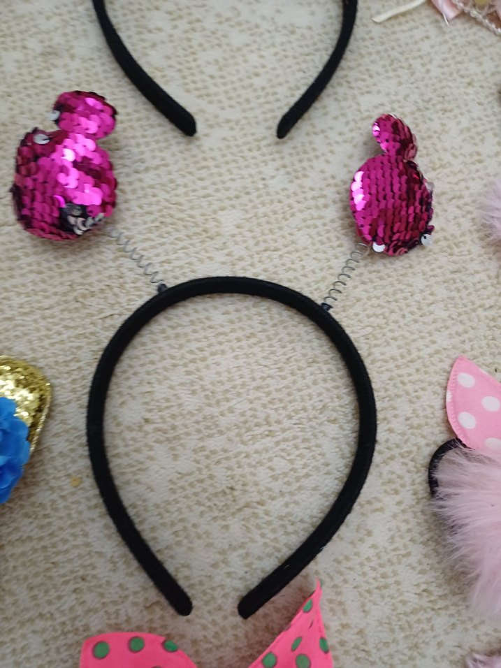 Renkli Payetli Çocuk Taç ve Toka Seti - Görsel 4