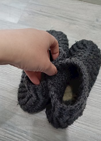 Erkek Gri Örgü Ev Botu Panduf - Görsel 3