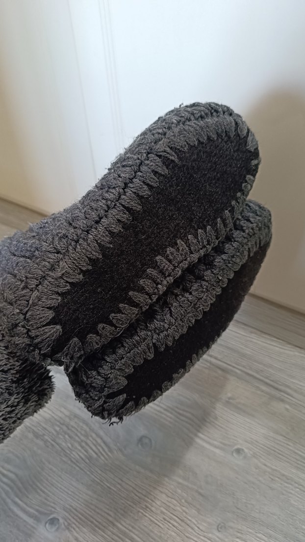 Erkek Gri Örgü Ev Botu Panduf - Görsel 2