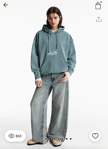 Pull and Bear Pull bear oversize uzun sweatshirt
