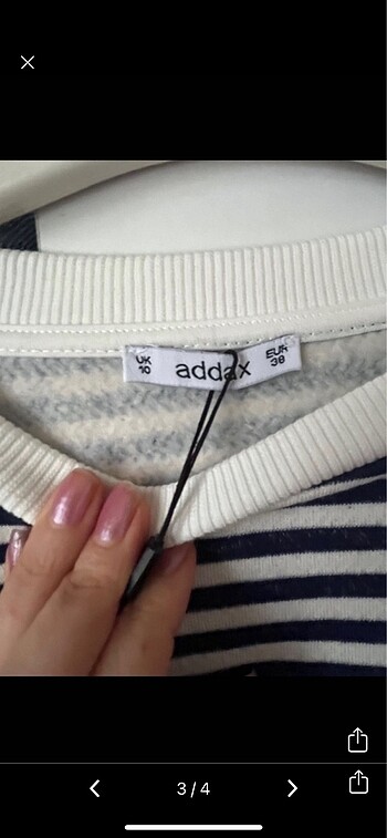 m Beden Oversize sweatshirt addax çizgili