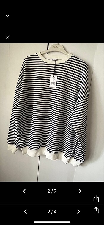 Addax Oversize sweatshirt addax çizgili