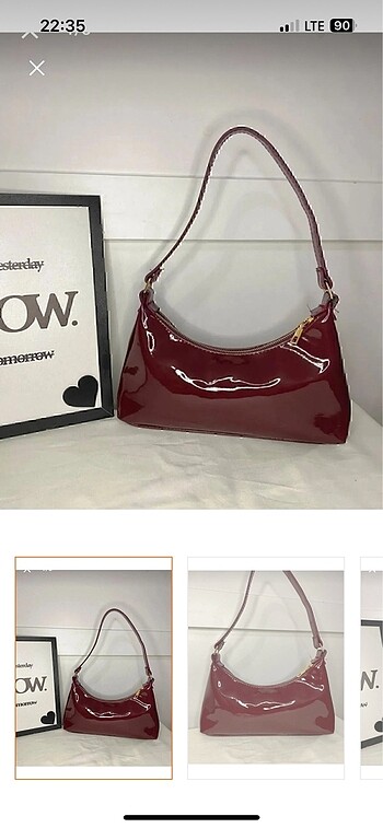 Cherry rugan bordo parlak çanta