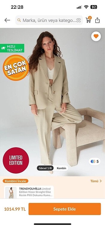 Blazer ceket vizon