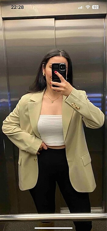 38 Beden Blazer ceket vizon