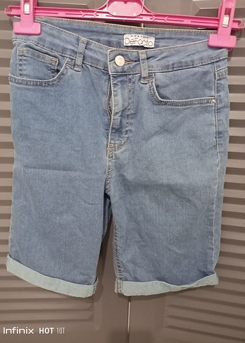 Defacto Acik Mavi Denim Bermuda Sort