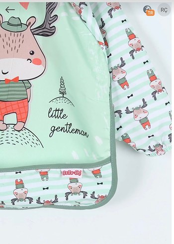 Pastel Yeşil Baskılı Bebek Önlüğü - Görsel 2