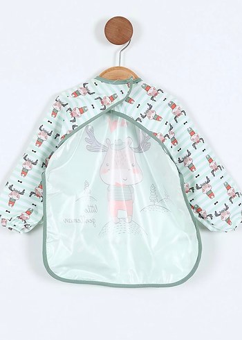 Pastel Yeşil Baskılı Bebek Önlüğü - Görsel 3