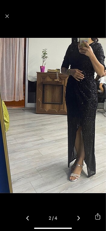 Zara Siyah payet elbise