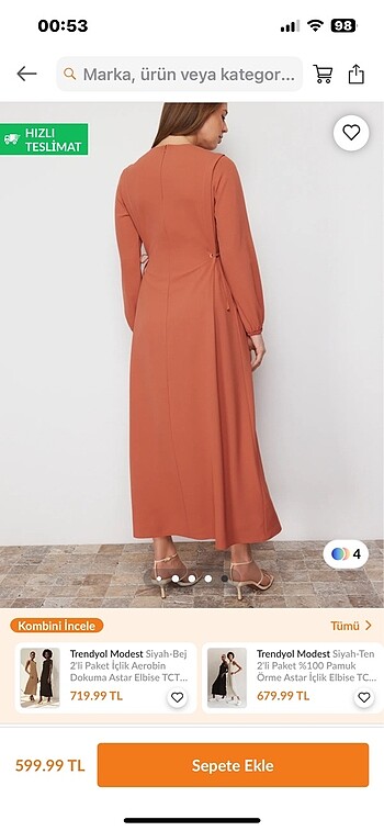 36 Beden Trendyol modest elbise
