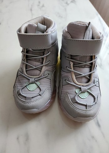 Kız Çocuk Gri Bağcıklı Spor Ayakkabı, bot Vicco Marka - Görsel 3