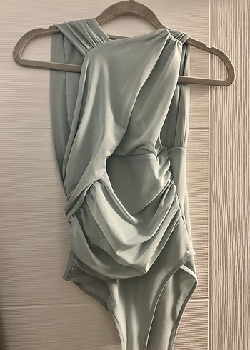 Zara Drapeli Tül Asimetrik Body Bluz - Görsel 2