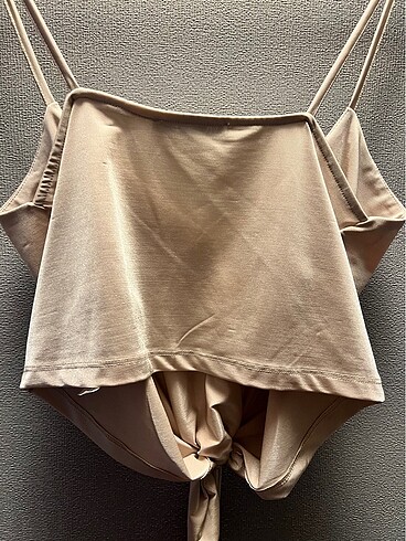 Zara Zara Jarse Kumaş Crop Top Bluz