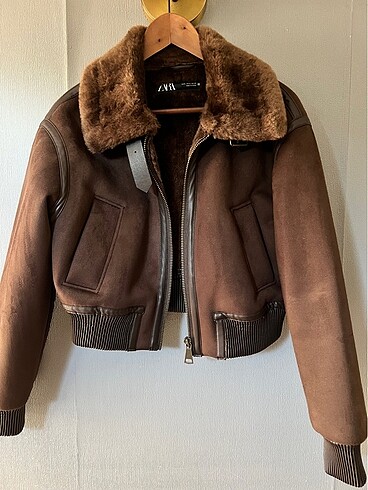 Zara Zara Suni Süet Bomber Model Mont