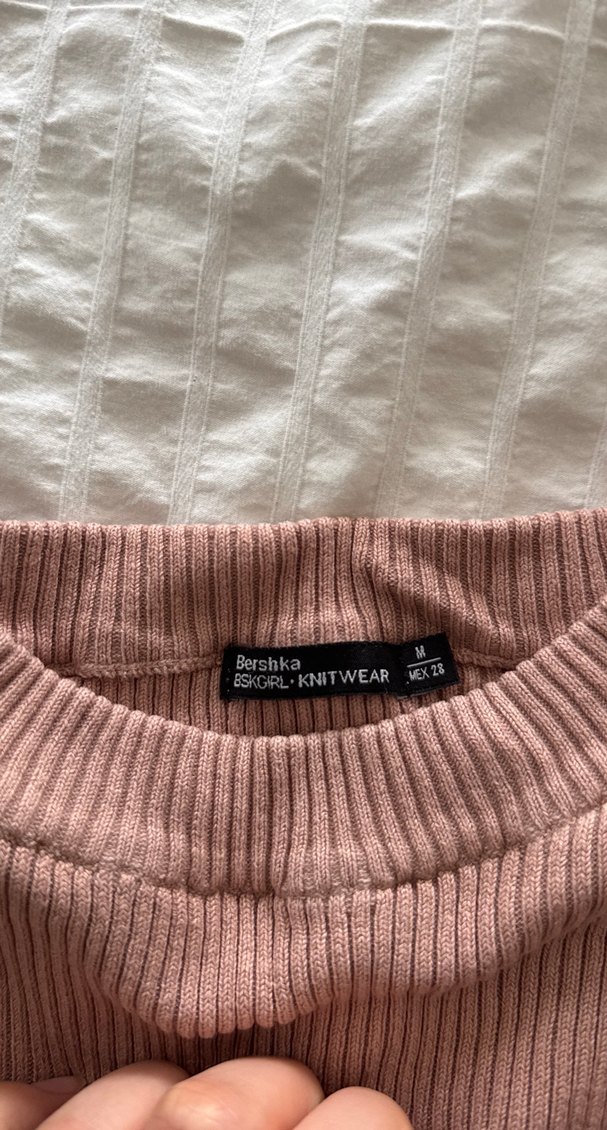 Bej Kadın Kısa Kollu Triko Kazak - Görsel 3