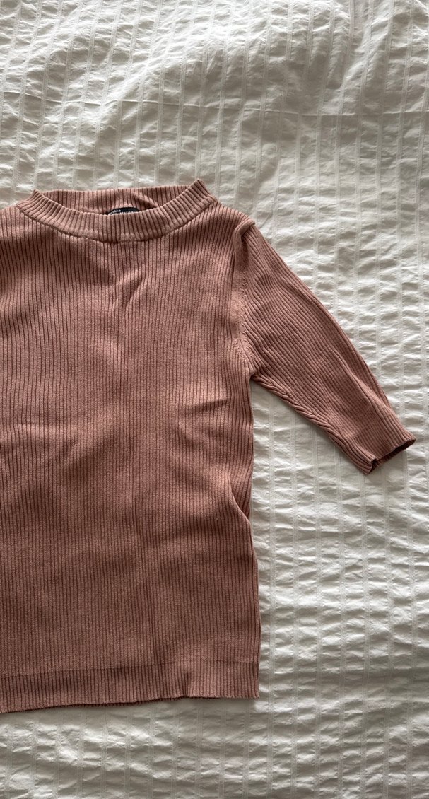 Bej Kadın Kısa Kollu Triko Kazak - Görsel 2