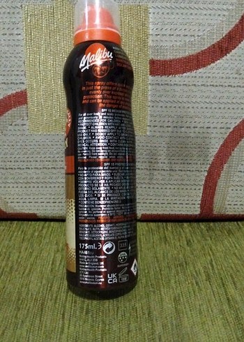  Beden Renk Malibu SPF 15 Kuru Yağ Spreyi Güneş Koruyucu