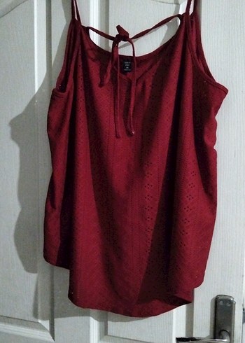 Sheinside Bordo Süet Salaş Askılı Bluz