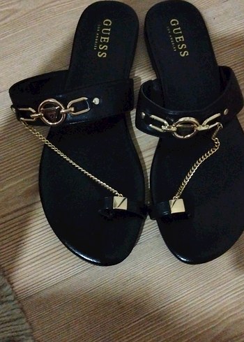 Guess GUESS Siyah Yılan Desenli Dolgu Topuk Terlik