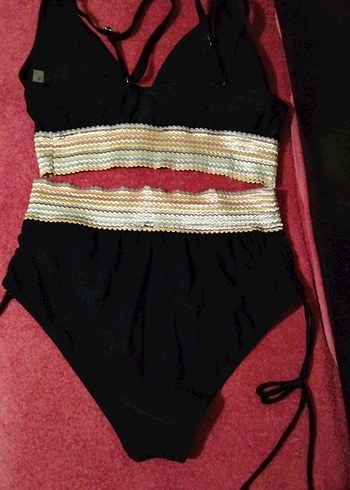xl Beden siyah Renk Siyah Bel Detaylı Mini Bikini
