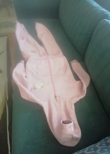 8 Yaş Beden Kız Bebek Pembe Fermuarlı Uzun Kollu Takım