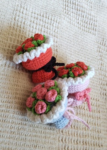 Tasarımcı Amigurumi Minik Çiçek Buketi
