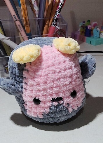 Tasarımcı gri penguen amigurumi 