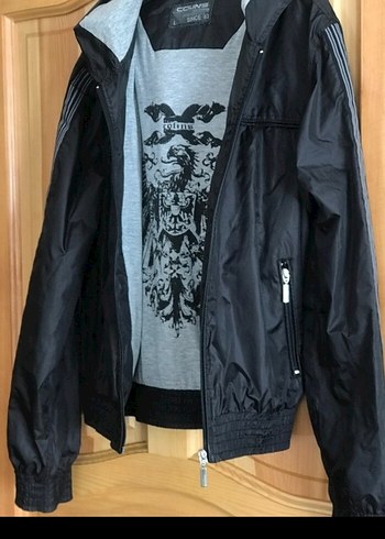 Siyah Fermuarlı Erkek Yağmurluk - Görsel 3