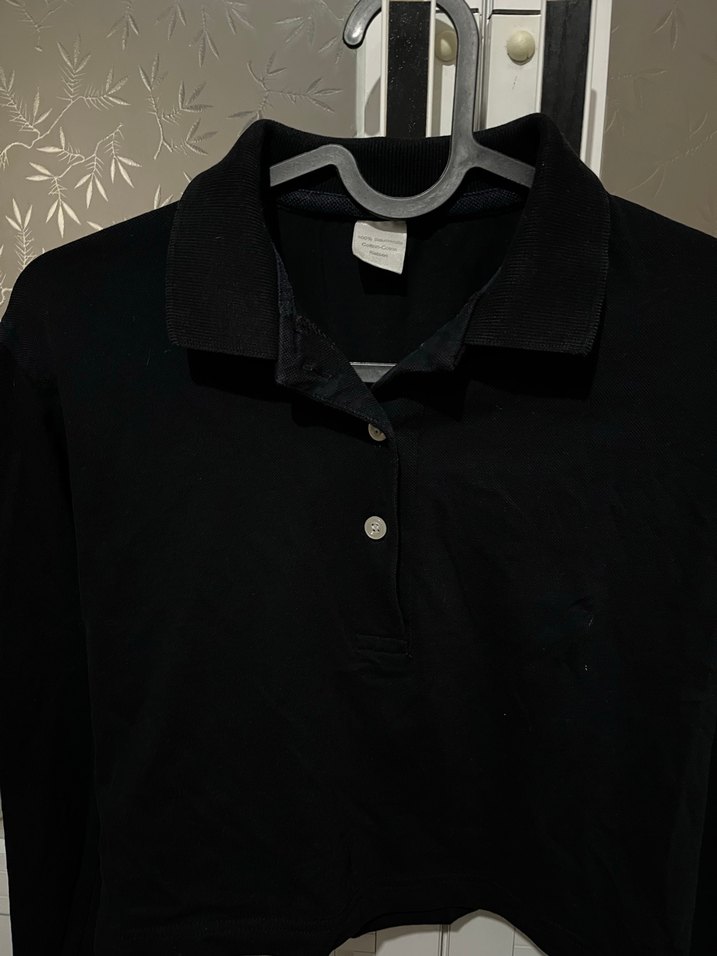 Polo yaka Uzun Kollu Kadın crop - Görsel 2