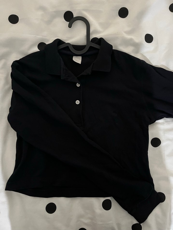 Polo yaka Uzun Kollu Kadın crop - Görsel 3