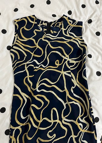 Desenli Kadın Uzun Yırtmaçlı Elbise - Görsel 2