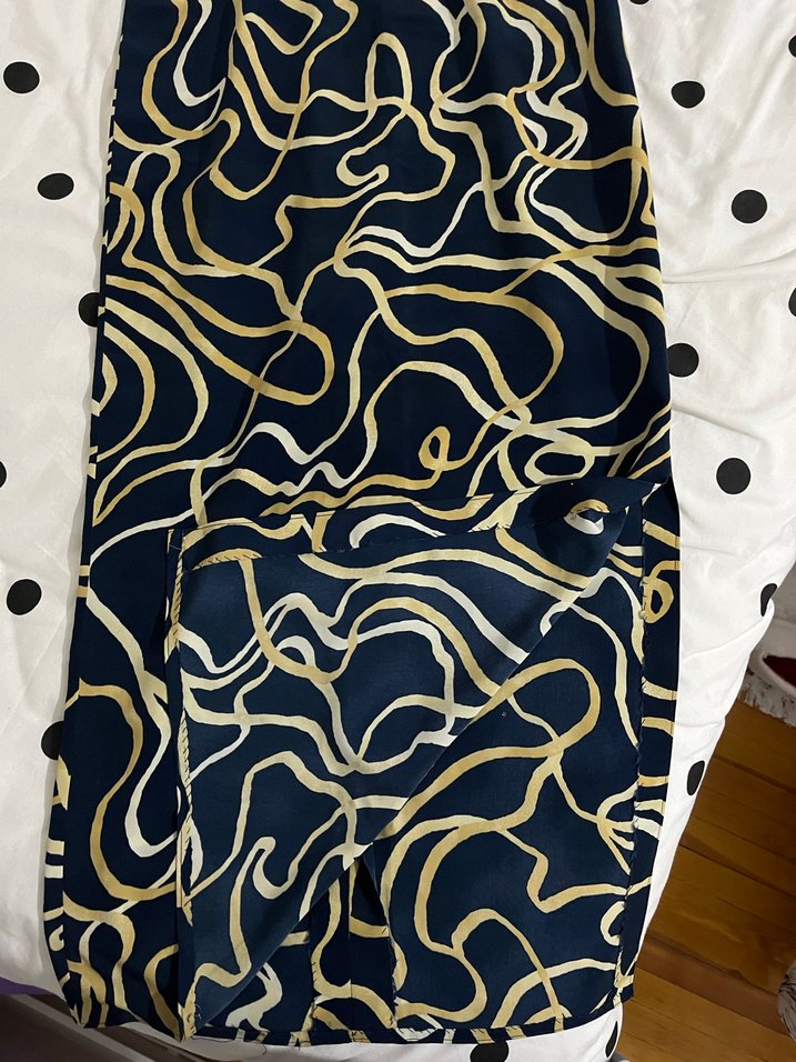 Desenli Kadın Uzun Yırtmaçlı Elbise - Görsel 3