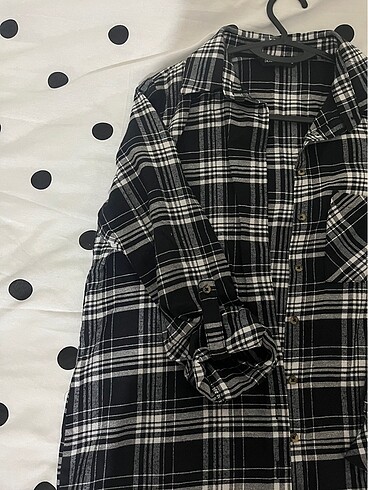 Unisex Siyah kareli gömlek - Görsel 3