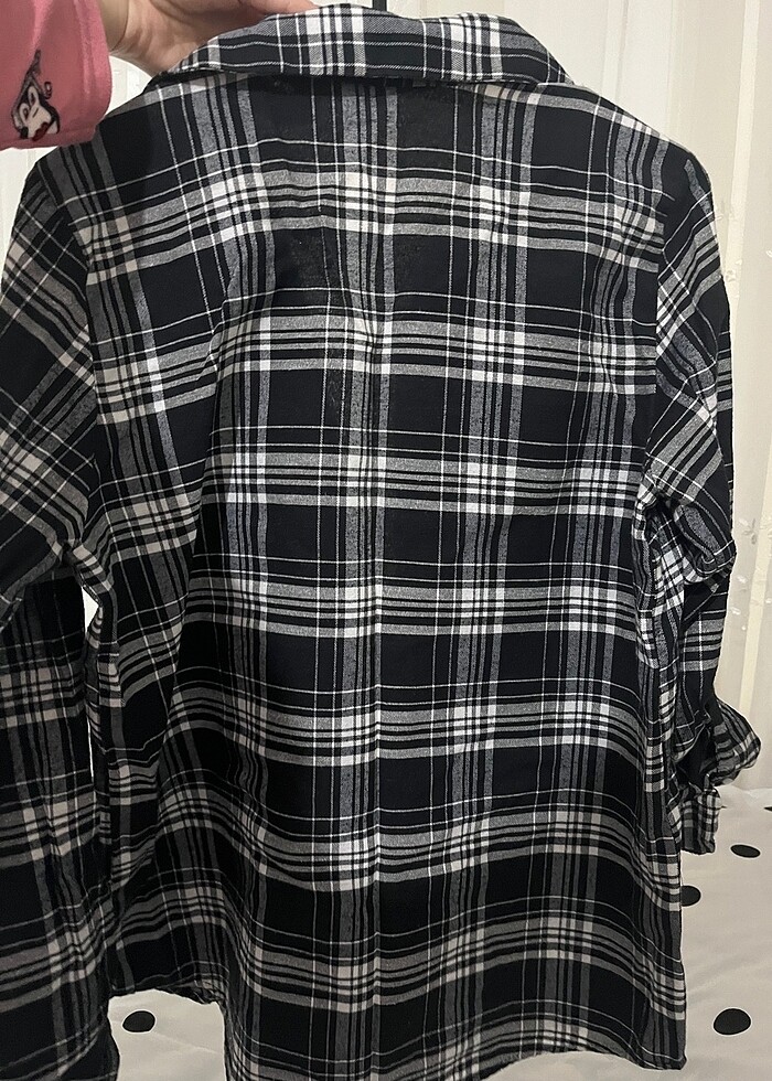 Unisex Siyah kareli gömlek - Görsel 2