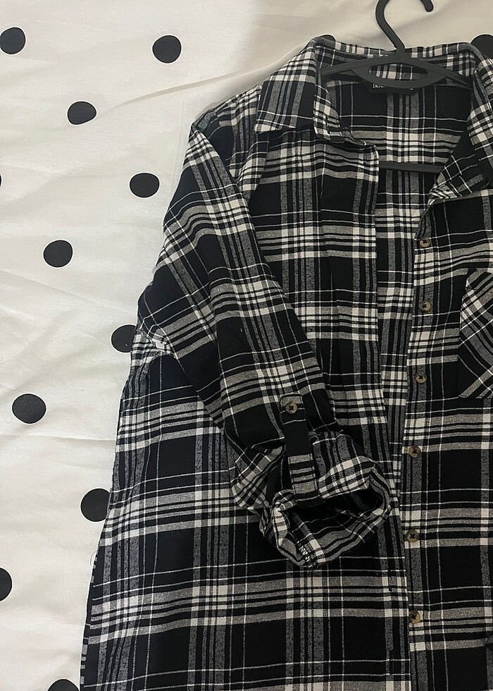 Unisex Siyah kareli gömlek - Görsel 3