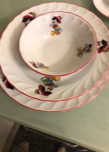 Beyaz Renkli Baskılı Porselen Yemek Seti bebek tyemek takımı - Görsel 2