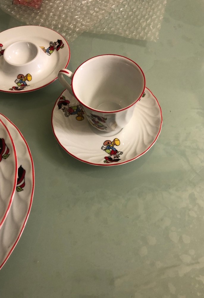 Beyaz Renkli Baskılı Porselen Yemek Seti bebek tyemek takımı - Görsel 3