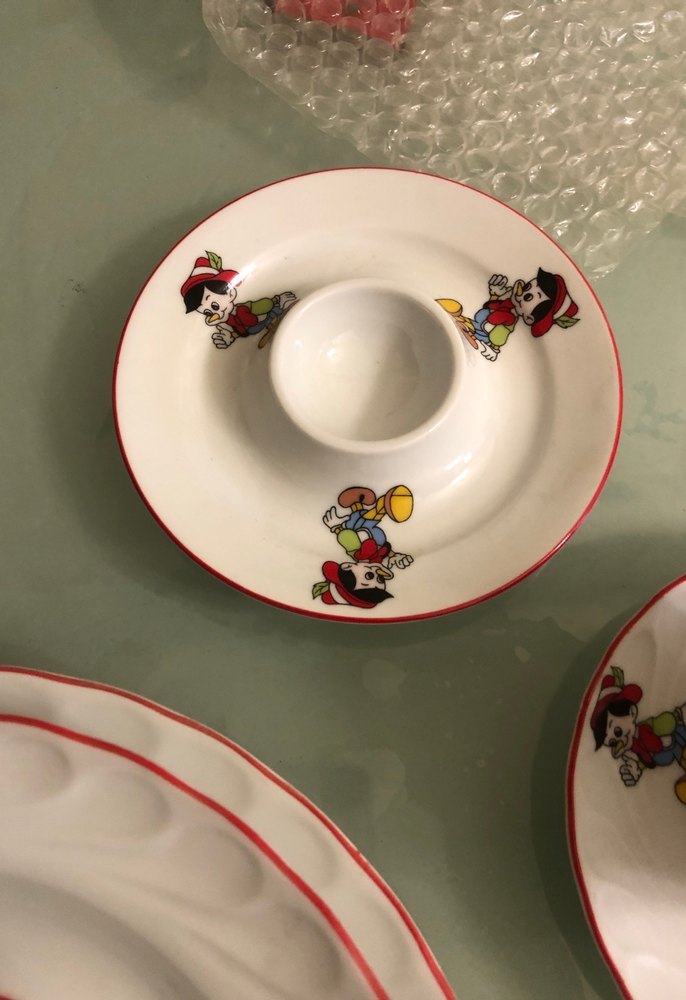 Beyaz Renkli Baskılı Porselen Yemek Seti bebek tyemek takımı - Görsel 4