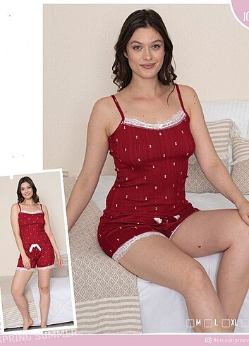 Viskon Likralı esnek kumaşlı Pijama 