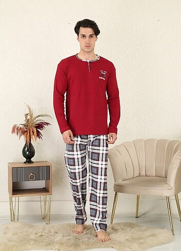 Pamuklu penye erkek pijama Takımı 