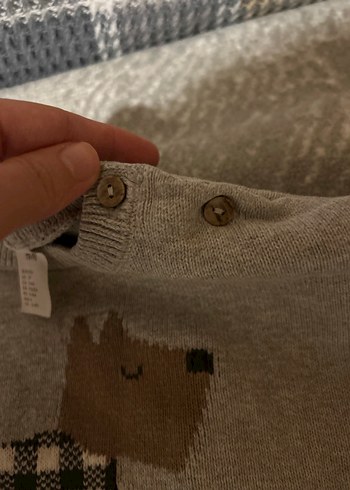 Gri Erkek Çocuk Nakışlı Triko Kazak - Görsel 4