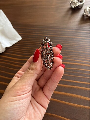 Kahverengi taşlı vintage yüzük