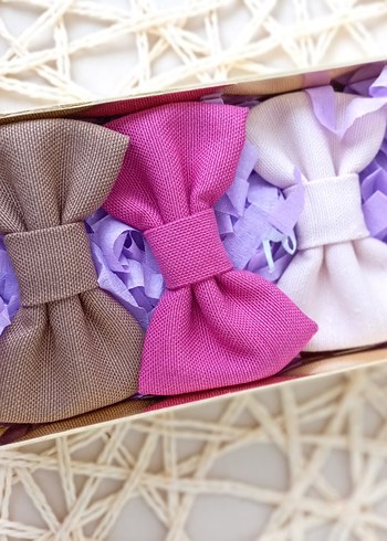 Çocuklar için Fiyonk Saç Tokaları - Pastel Mor