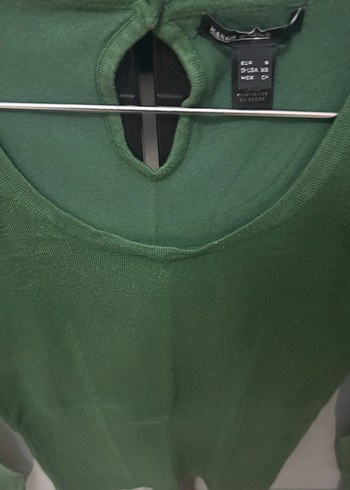 Kadın Yeşil Dar Kesim Uzun Kollu Kazak - Görsel 3